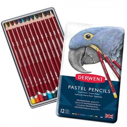 Derwent Pastel Pencil Teneke Kutu Pastel Boya Kalem Seti 12 Renk - Thumbnail