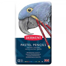 Derwent Pastel Pencil Teneke Kutu Pastel Boya Kalem Seti 12 Renk - Thumbnail