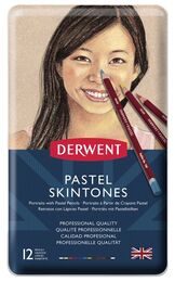 Derwent Pastel Pencil Skintones Teneke Kutu Pastel Boya Kalem Seti 12 Renk Ten Renkleri - 2