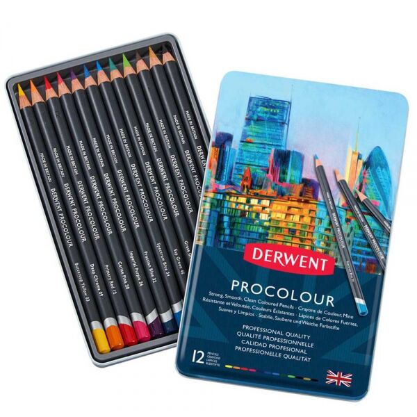 Derwent Procolour Kuru Boya Kalemi Seti 12