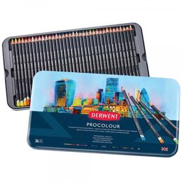 Derwent Procolour Kuru Boya Kalemi Seti 36'lı Teneke Kutu - 1