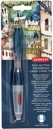 Derwent Push Button Waterbrush Akış Kontrollü Su Hazneli Sulu Boya Fırçası Chisel Tip (Düz Kesik Uç) - 1