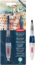 Derwent Push Button Waterbrush Akış Kontrollü Su Hazneli Sulu Boya Fırçası Fine Tip (İnce Uç)