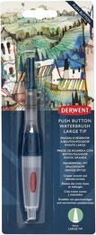 Derwent Push Button Waterbrush Akış Kontrollü Su Hazneli Sulu Boya Fırçası Large Tip (Kalın Uç) - 1