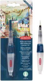 Derwent Push Button Waterbrush Akış Kontrollü Su Hazneli Sulu Boya Fırçası Large Tip (Kalın Uç)