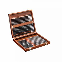 Derwent Sketching Pencils Karakalem Eskiz Çizim Kalemi Seti 48'li Ahşap Kutu - 2