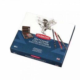 Derwent Sketching Pencils Karakalem Eskiz Çizim Kalemi Seti 48'li Ahşap Kutu - 3