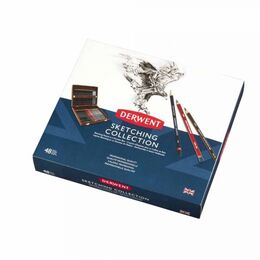 Derwent Sketching Pencils Karakalem Eskiz Çizim Kalemi Seti 48'li Ahşap Kutu - 3