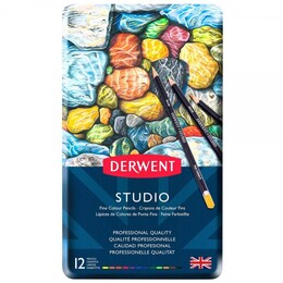 Derwent Studio Pencils Kuru Boya Kalemi Seti 12'li Teneke Kutu - 2