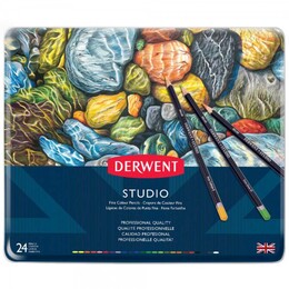 Derwent Studio Pencils Kuru Boya Kalemi Seti 24'lü Teneke Kutu - Thumbnail