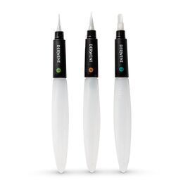 Derwent Waterbrush Su Hazneli Fırça Seti 3 Boy (İnce+Orta+Düz Uç) - 1