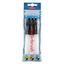 Derwent Waterbrush Su Hazneli Fırça Seti 3 Boy (İnce+Orta+Düz Uç) - 2