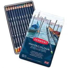 Derwent Watercolour Pencil Sulu Boya Kalemi Seti 12′li Teneke Kutu - 1