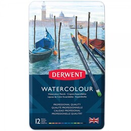 Derwent Watercolour Pencil Sulu Boya Kalemi Seti 12′li Teneke Kutu - Thumbnail