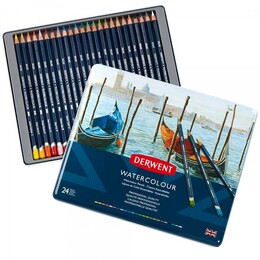 Derwent Watercolour Pencil Sulu Boya Kalemi Seti 24′lü Teneke Kutu - 1