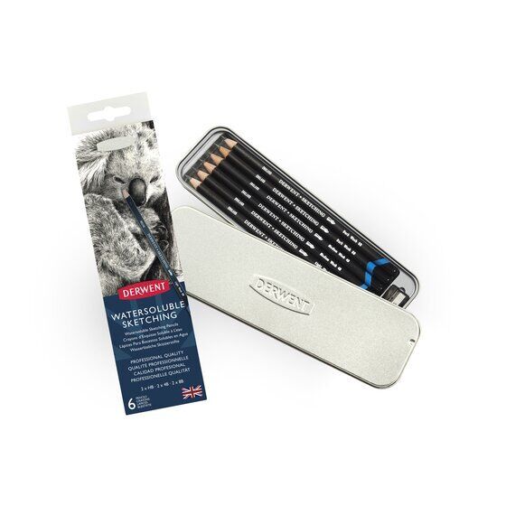 Derwent Watersoluable Sketching Pencils Suda Çözünebilen Çizim Kalemi Seti 6