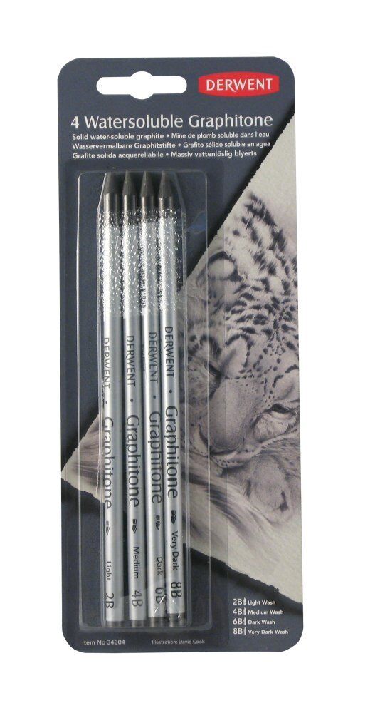 Derwent Watersoluble Graphitone Suda Çözünebilen Ağaçsız Grafit Kalem Seti 4