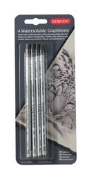 Derwent Watersoluble Graphitone Suda Çözünebilen Ağaçsız Grafit Kalem Seti 4'lü Blister