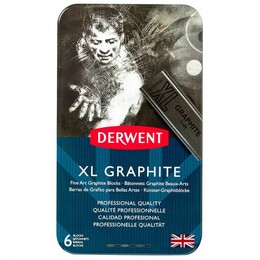 Derwent XL Graphite Block Kalın Grafit Füzen Seti 6'lı Teneke Kutu - Thumbnail