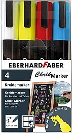 Eberhard Faber Chalk 1-2 mm Yuvarlak Uç Su Bazlı Sıvı Tebeşir Kalemi Seti 4 Renk - 1