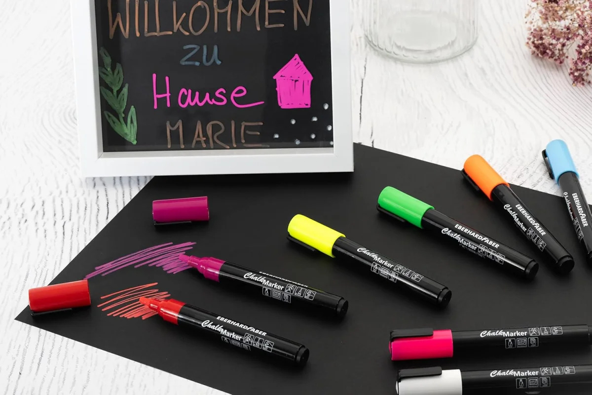 Eberhard Faber Chalk 1-2 mm Yuvarlak Uç Su Bazlı Sıvı Tebeşir Kalemi Seti 8 Renk - 2