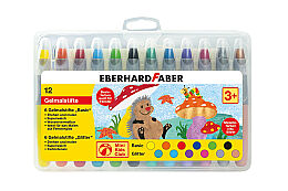 Eberhard Faber Gel Crayon Sulandırılabilir Jel Mum Boya 12 Renk Basic & Metallic - 1