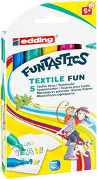 Edding 17 Funtastics Textile Fun Kumaş Tekstil Boyama Kalemi Seti 5 Renk