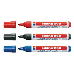 Edding 260 Whiteboard Marker Yazı Tahtası Kalemi Seti 3'lü Siyah, Kırmızı, Mavi
