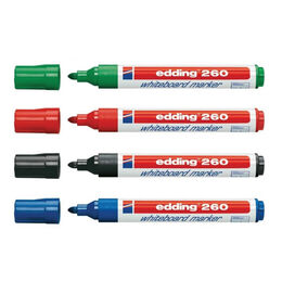 Edding 260 Whiteboard Marker Yazı Tahtası Kalemi Seti 4'lü Karışık - 1