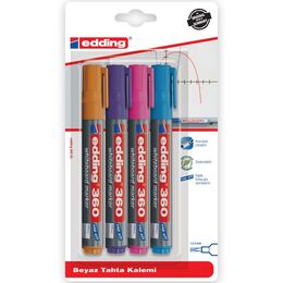 Edding 360 Whiteboard Marker Yazı Tahtası Kalemi Seti 4'lü Karışık Renk