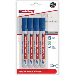 Edding 360 XL Whiteboard Marker Doldurulabilir Yazı Tahtası Kalemi Seti 4'lü Mavi