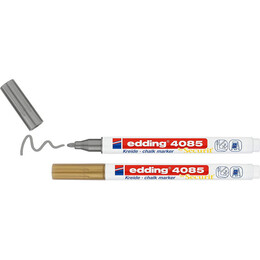 Edding 4085 Sıvı Tebeşir Kalemi Seti 2'li Blister ALTIN & GÜMÜŞ - 1
