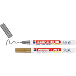 Edding 4085 Sıvı Tebeşir Kalemi Seti 2'li Blister ALTIN & GÜMÜŞ - 1