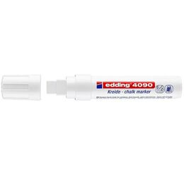 Edding 4090 Kara Tahta ve Cam için Likit Tebeşir Kalemi 15 mm Kesik Uç BEYAZ - 1