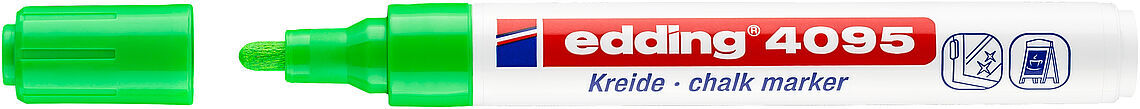 Edding 4095 Kara Tahta Ve Cam İçin Likit Tebeşir Kalemi 3 Mm Yuvarlak Uç Açık Yeşil