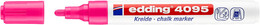 Edding 4095 Kara Tahta ve Cam için Likit Tebeşir Kalemi 3 mm Yuvarlak Uç FOSFORLU PEMBE - 1