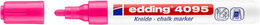 Edding 4095 Kara Tahta ve Cam için Likit Tebeşir Kalemi 3 mm Yuvarlak Uç FOSFORLU PEMBE - 1