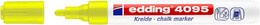 Edding 4095 Kara Tahta ve Cam için Likit Tebeşir Kalemi 3 mm Yuvarlak Uç FOSFORLU SARI - 1