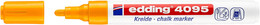 Edding 4095 Kara Tahta ve Cam için Likit Tebeşir Kalemi 3 mm Yuvarlak Uç FOSFORLU TURUNCU - 1