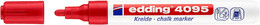 Edding 4095 Kara Tahta ve Cam için Likit Tebeşir Kalemi 3 mm Yuvarlak Uç KIRMIZI - 1