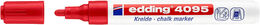 Edding 4095 Kara Tahta ve Cam için Likit Tebeşir Kalemi 3 mm Yuvarlak Uç KIRMIZI - 1
