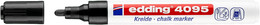 Edding 4095 Kara Tahta ve Cam için Likit Tebeşir Kalemi 3 mm Yuvarlak Uç SİYAH - 1