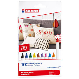Edding 4600 Kumaş Tekstil Boyama Kalemi Seti 10 Renk BASIC - 1