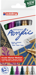 Edding 5100 Akrilik Boyama Markörü Seti 2-3 mm 5 RENK SET FESTIVE - 3