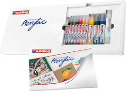 Edding Akrilik Boyama Markörü Seti Marker Creative Set 12 Mix Kalem + Akrilik Boya Defteri - 2