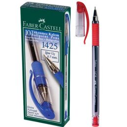 Faber Castell 1425 İğne Uçlu Tükenmez Kalem 10'lu Kutu KIRMIZI - 1