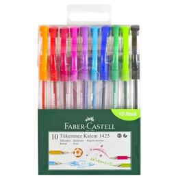 Faber Castell 1425 İğne Uçlu Tükenmez Kalem Seti 10 RENK - 1