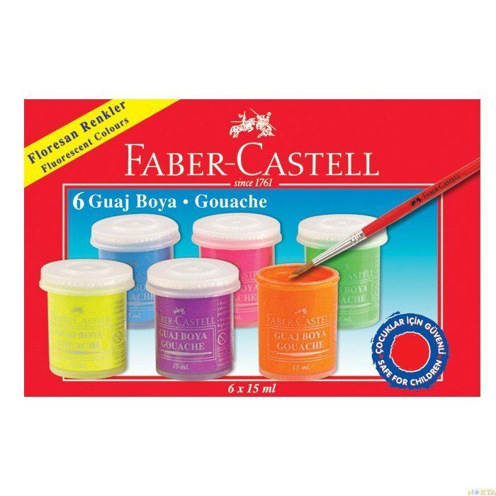 Faber Castell Floresan Guaj Boya Seti 6 Renk X 15 Ml.