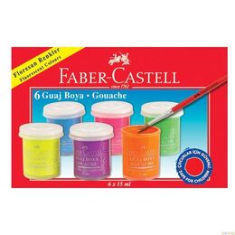 Faber Castell Floresan Guaj Boya Seti 6 Renk x 15 ml.
