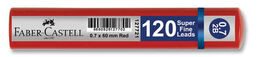 Faber Castell Super Fine Min Mekanik Kurşun Kalem Ucu 0.7 2B 120'li Kırmızı Tüp